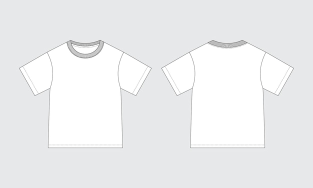 Set of Kids Basic T-shirt Fashion illustration