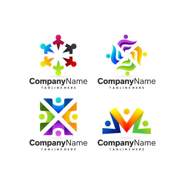 Set di logo per bambini in stile colorato