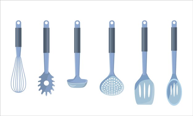 Vettore set di utensili da cucina