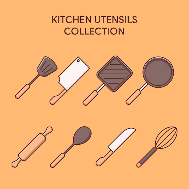 Set of kitchen utensils illustration