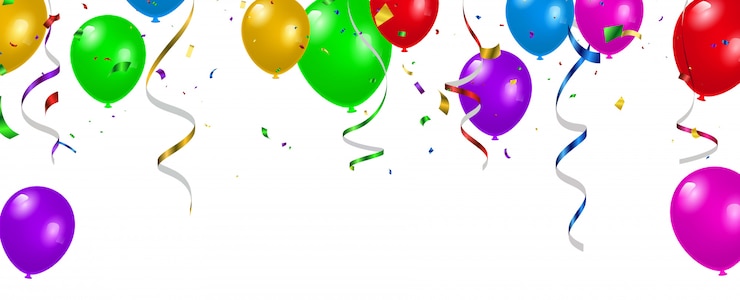 Vector set kleur ballonnen, confetti illustratie.