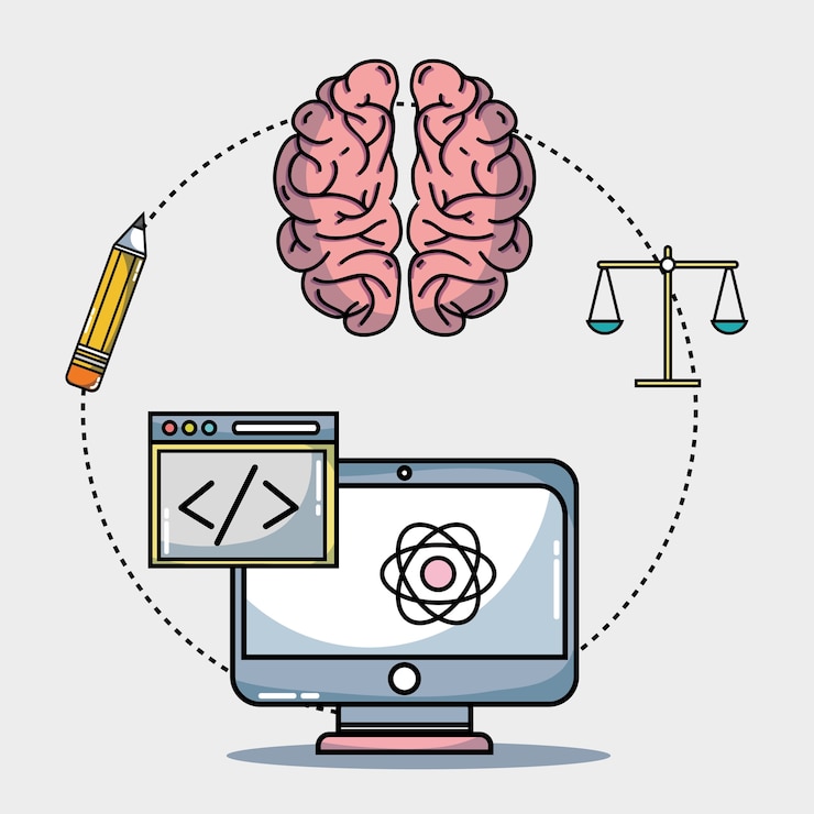 Vector set knowledge education with creative icon