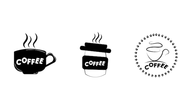 Set koffie citaten grafische logo's, labels en badges