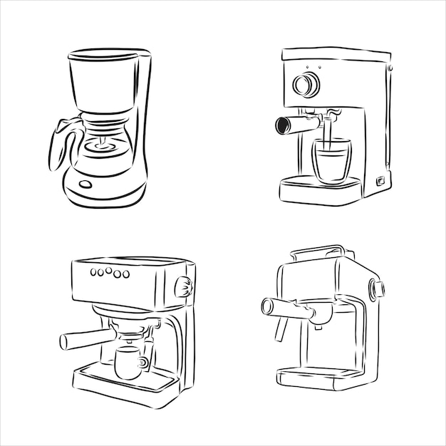 Set koffiezetapparatuur koffiezetapparaat vector