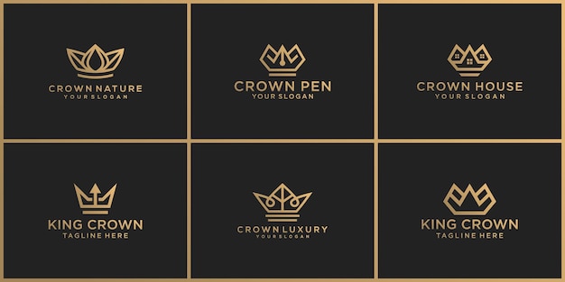 Set kroon logo ontwerpsjablonen