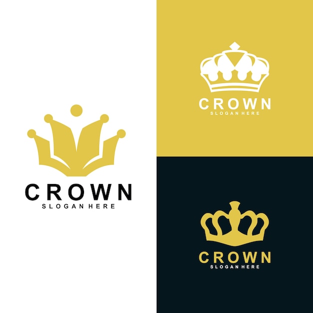 Set kroon logo vector ontwerpsjabloon