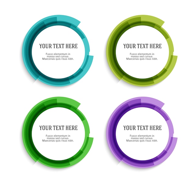 Set label blank template blurry gradient lines circle ring01