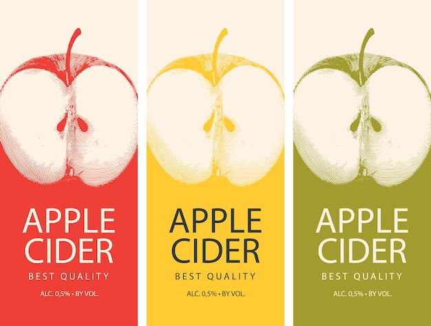 set of labels for apple cider