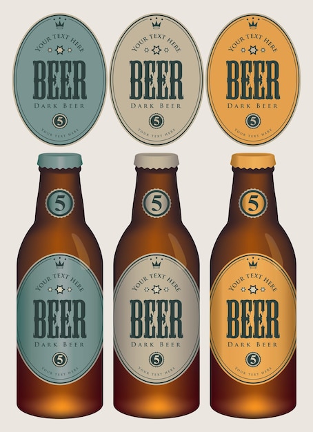 Vector set of labels for beer bottles