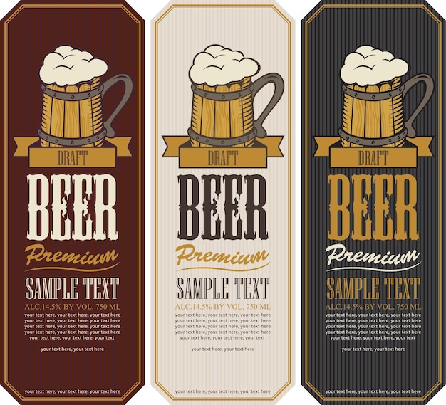 set of labels for beer