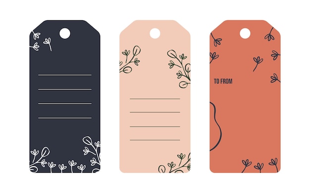 set of labels decorated with flowers Perfect for packaging stationery vector illustration