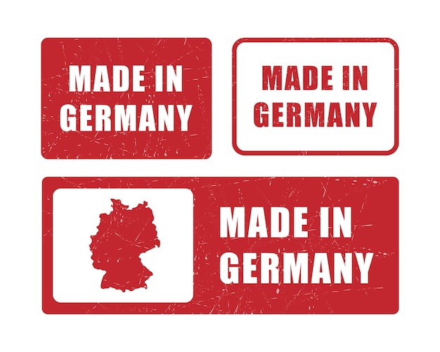 Vector set of labels made in germany