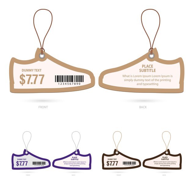 Vector a set of labels for a price tag for $ 7. 7