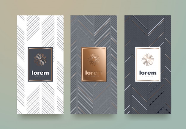 set labels templates with different texture for luxury products.