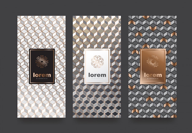 Set labels templates with different texture for luxury products.