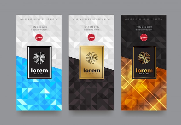 Set labels templates with different texture for luxury products