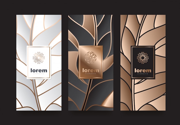 Set labels templates with different texture for luxury products.