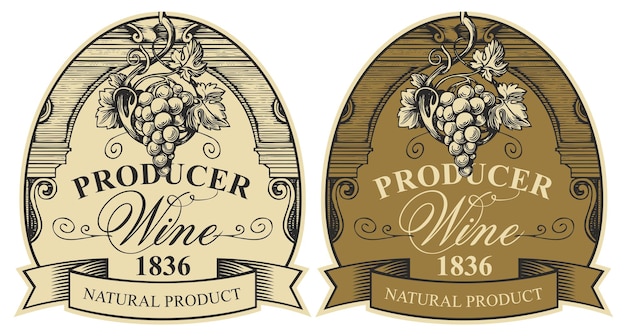 Vector set of labels for wine bottles