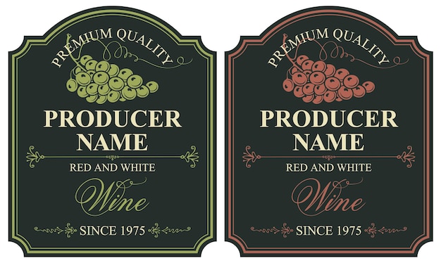 set of labels for wine