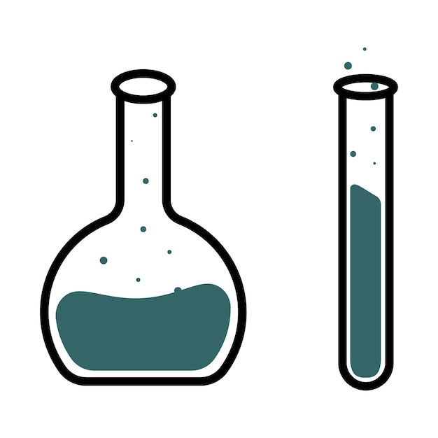 Vector set of laboratory glassware vector illustration