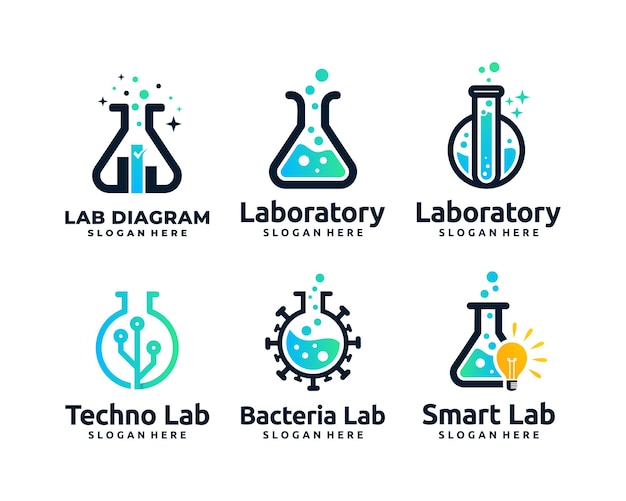 Vector set of laboratory logo vector