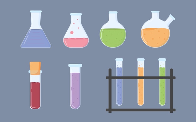 Набор лабораторных пробирок, стеклянная трубка, химическое оборудование, образовательные эксперименты
