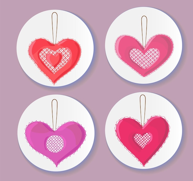 Set of Lace Hearts for design and scrapbook in vector