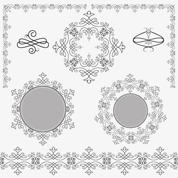 Vector set of lacy napkins.