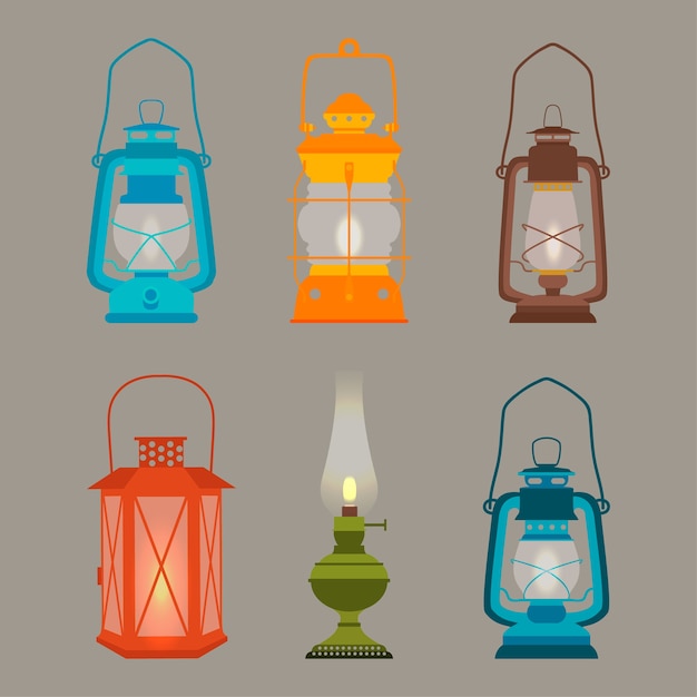 Set of lanterns. 