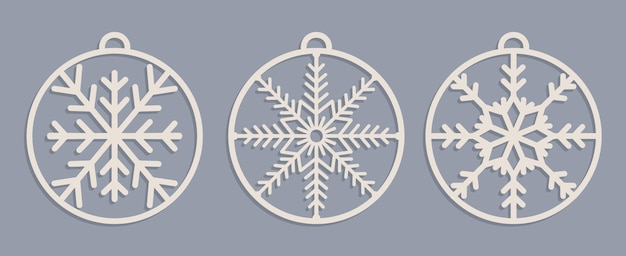 Set of Laser cut Christmas baubles Templates