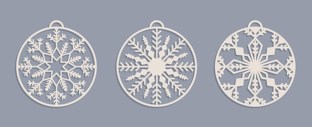 Set of Laser cut Christmas baubles Templates