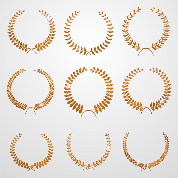 Set of laurel wreath