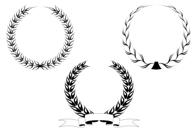 Vector set of laurel wreaths