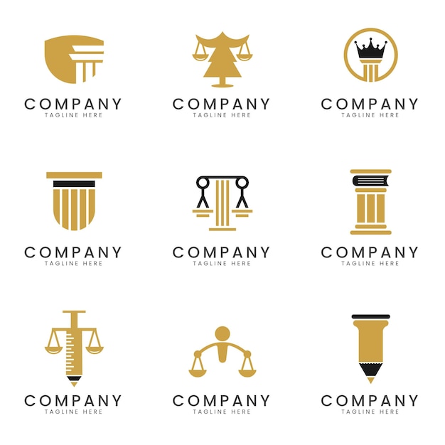 Vector set of law firm business logo