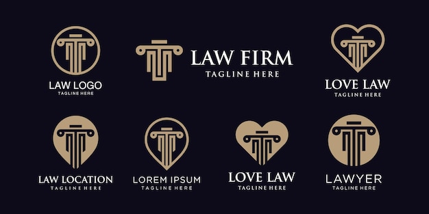 Set of law logo design bundle with creative concept Premium Vector