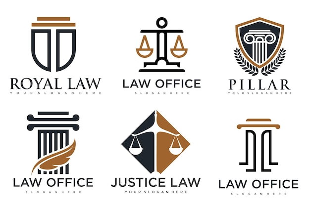 Установить юрист логотип шаблон вектор символ природы