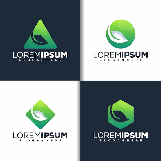 Set leaf logo design