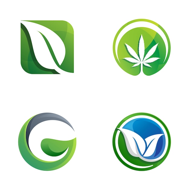 Набор листьев логотипа