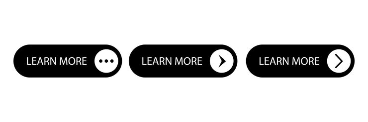Vector set of learn more buttons call for action buttons learn more web site button modern colorful