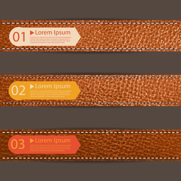 Set of leather tag labels