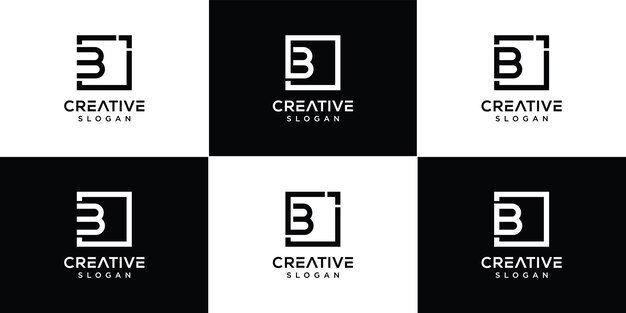 Set of letter b logo design Premium Vector