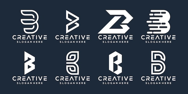 set of letter b logo design