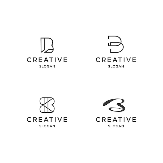 Set letter b logo icon design template vector illustration