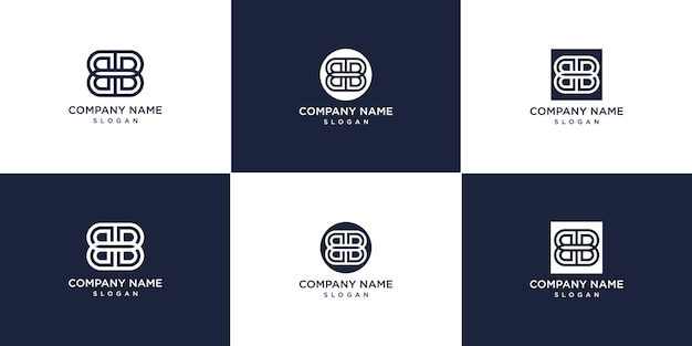 Vector set of letter bb logo premium vector