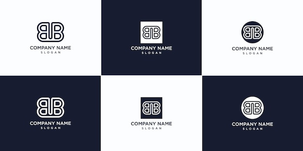 Vector set of letter bb logo premium vector