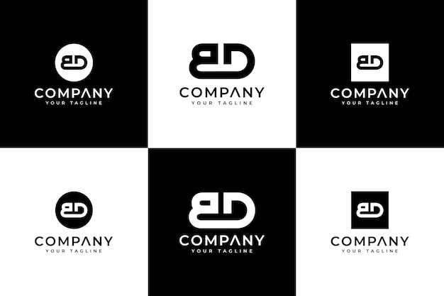 모든 용도로 사용할 수 있는 문자 bd 로고 창의적인 디자인 세트