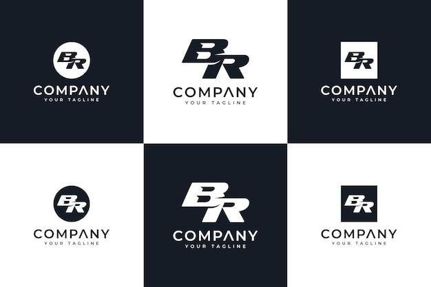 Set of letter br logo creative design for all uses