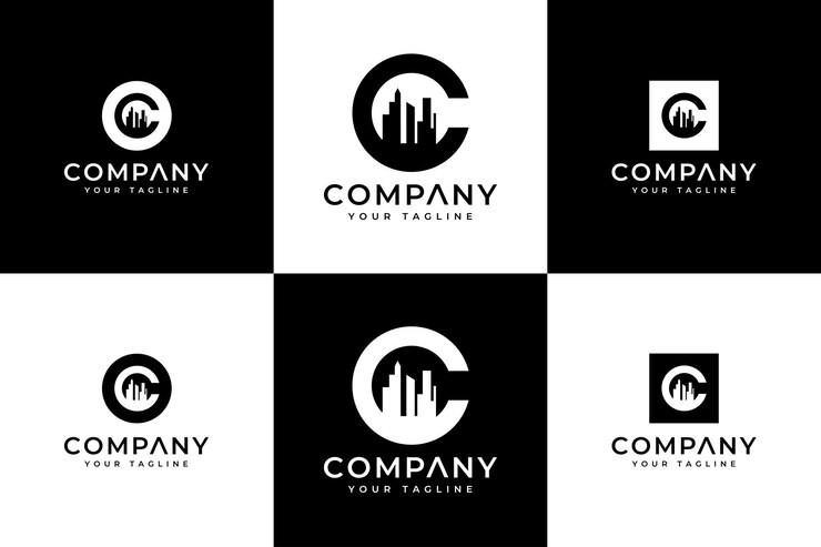 모든 용도로 사용할 수 있는 문자 c 도시 로고 창의적인 디자인 세트