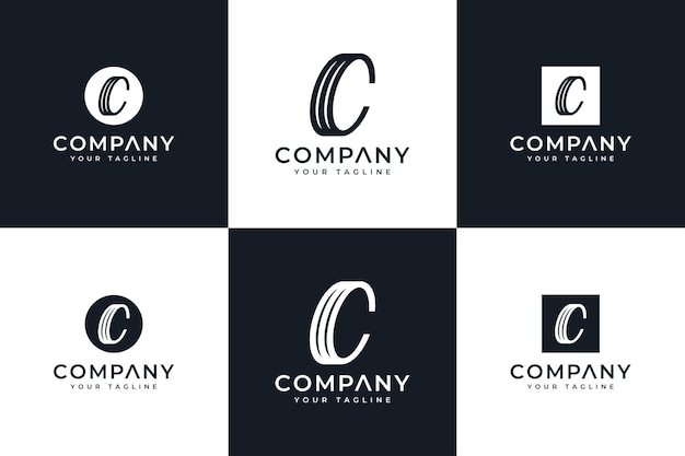 Set of letter c logo creative design for all uses