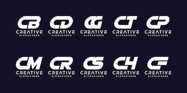 Set of letter c logo design